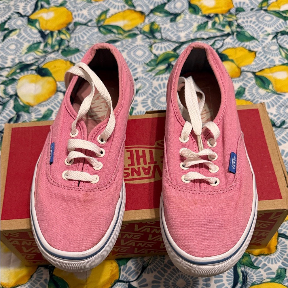 Vans Pink Canvas Shoes with White Accents